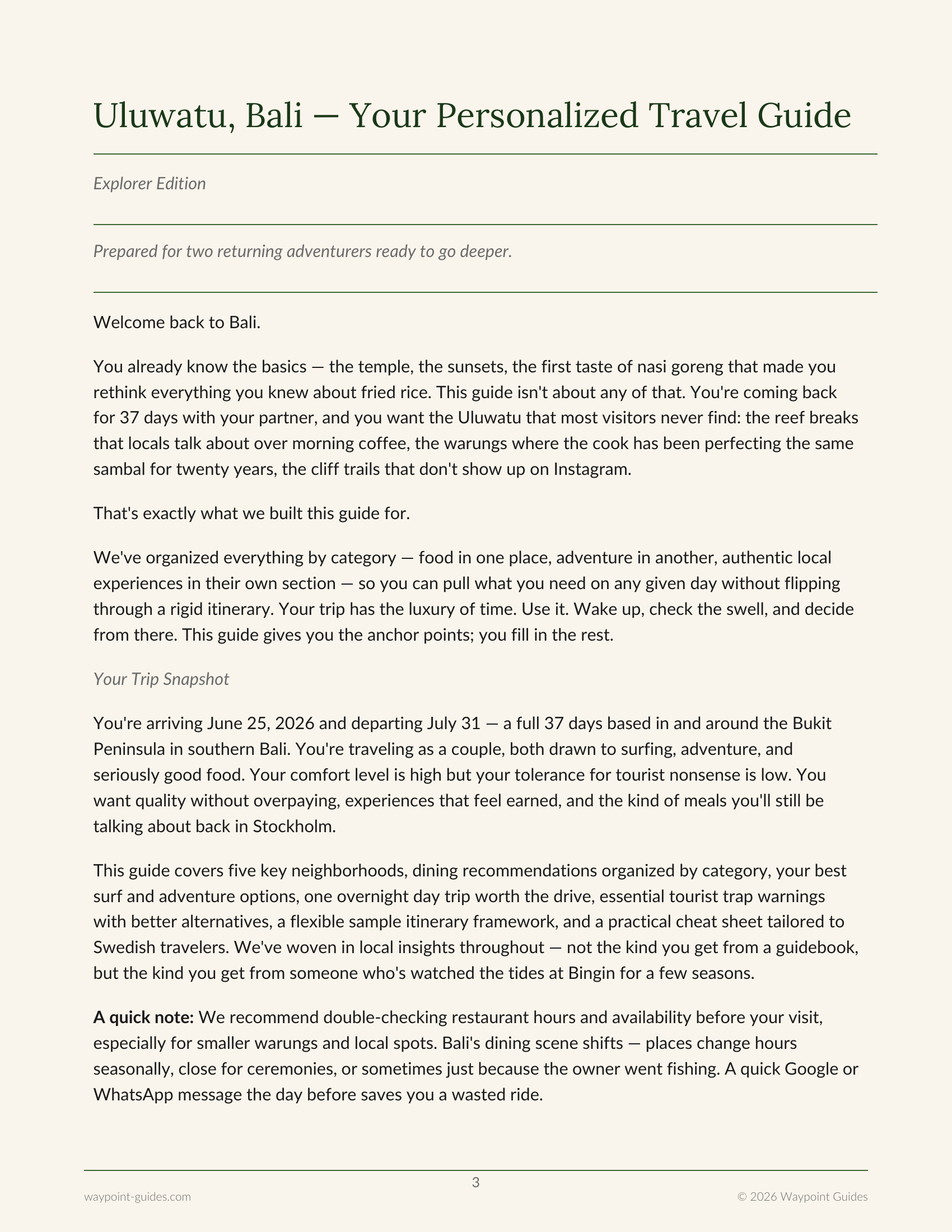 Bali Guide page 1
